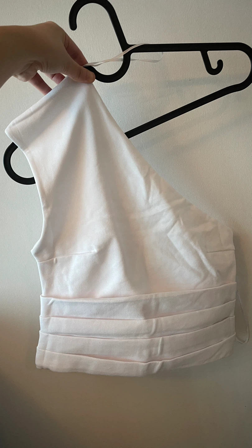 Zara White One Shoulder Top