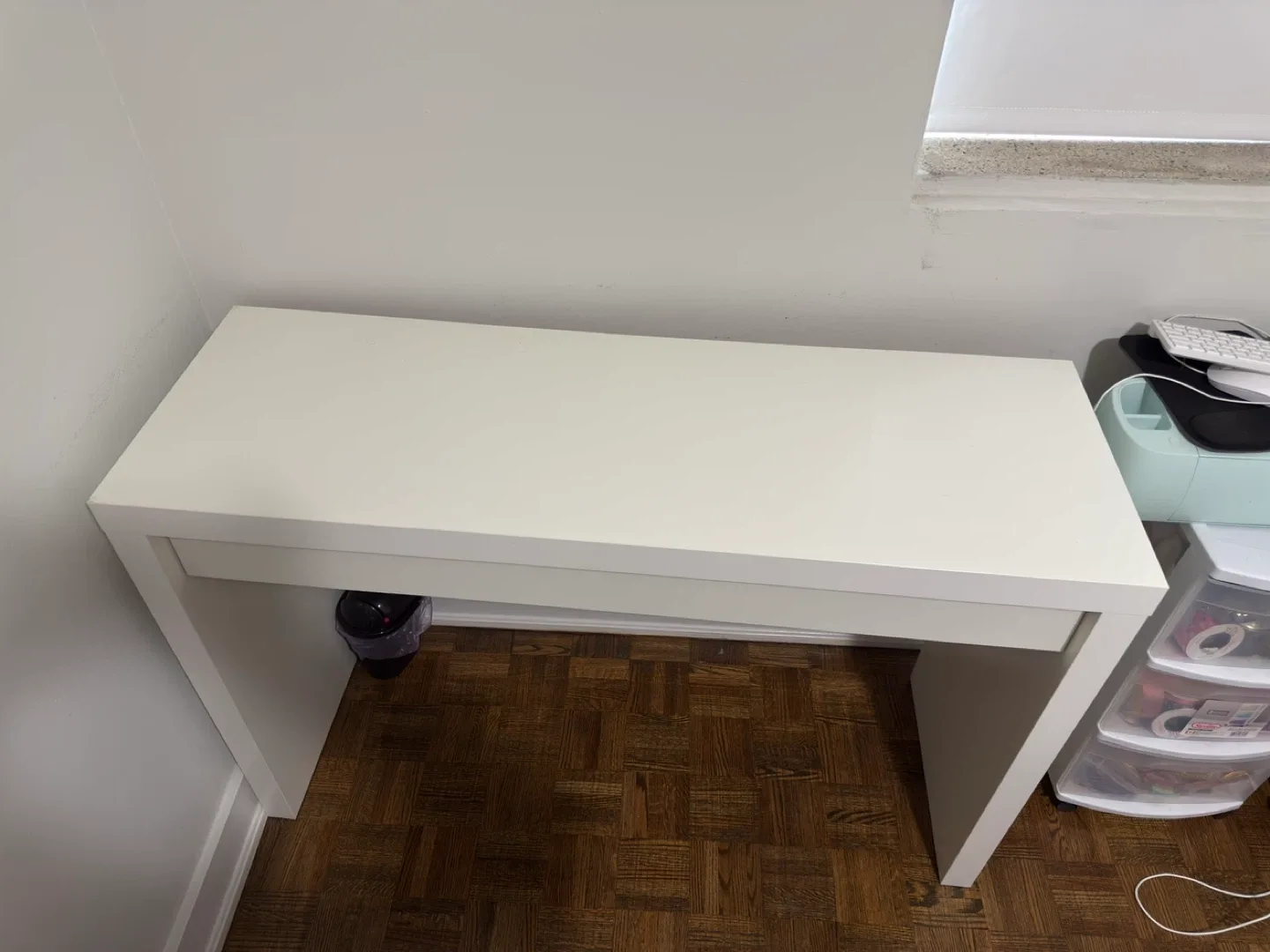 White Desk with Drawer