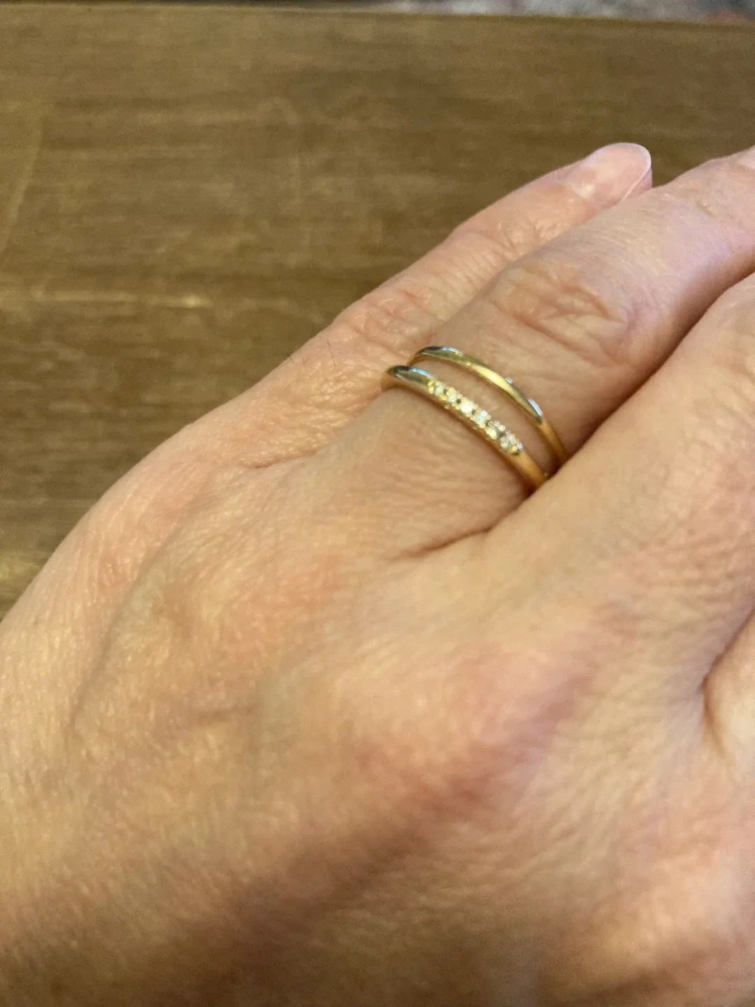 Two 14k Gold Mejuri Stacker Rings Size 5
