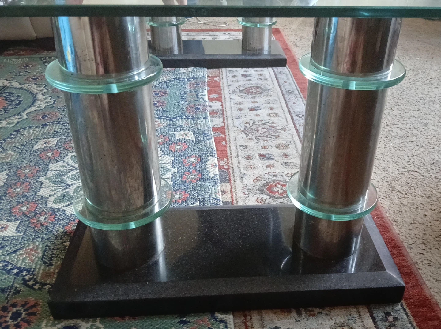 Glass Coffee Table with Chrome Legs - photo 2