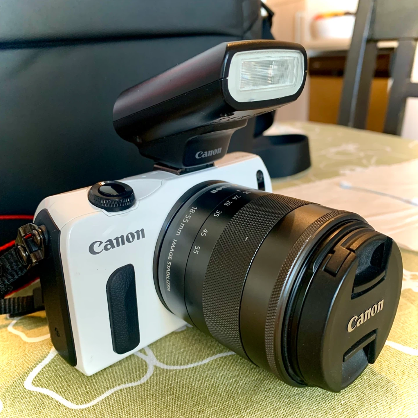 Canon EOS M Mirrorless Camera w/ EF-M18-55mm Lens & 90EX Flash