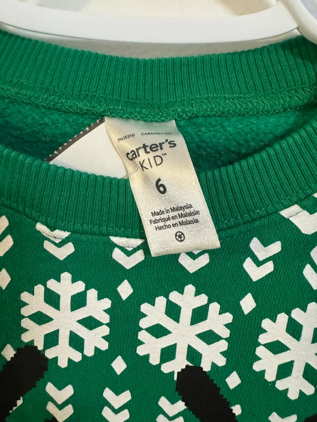 Carter's Kid Green Reindeer Christmas Sweater - Size 6 image indicator(2)