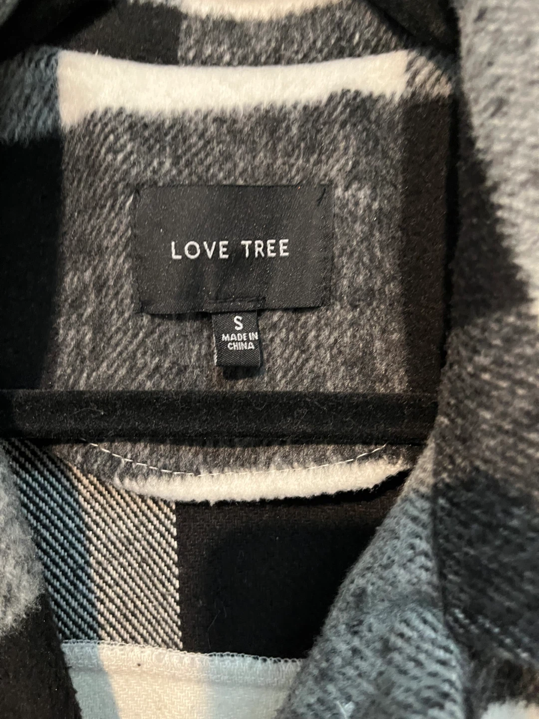 Love Tree Black & White Plaid Shacket - Size S - photo 3