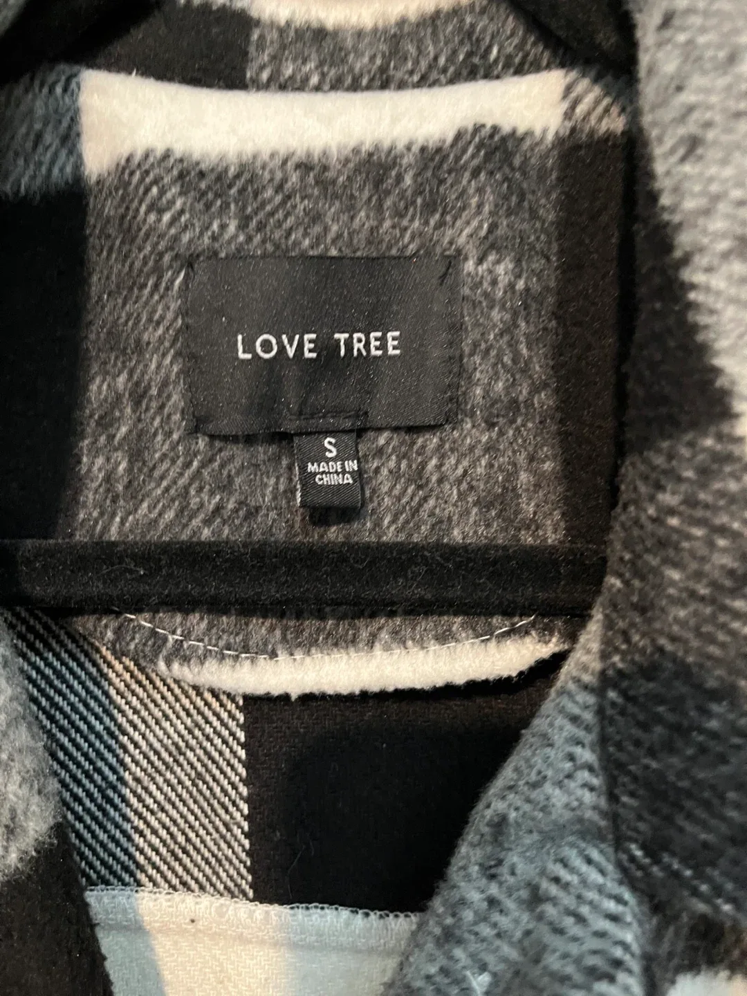 Love Tree Black & White Plaid Shacket - Size S image indicator(3)