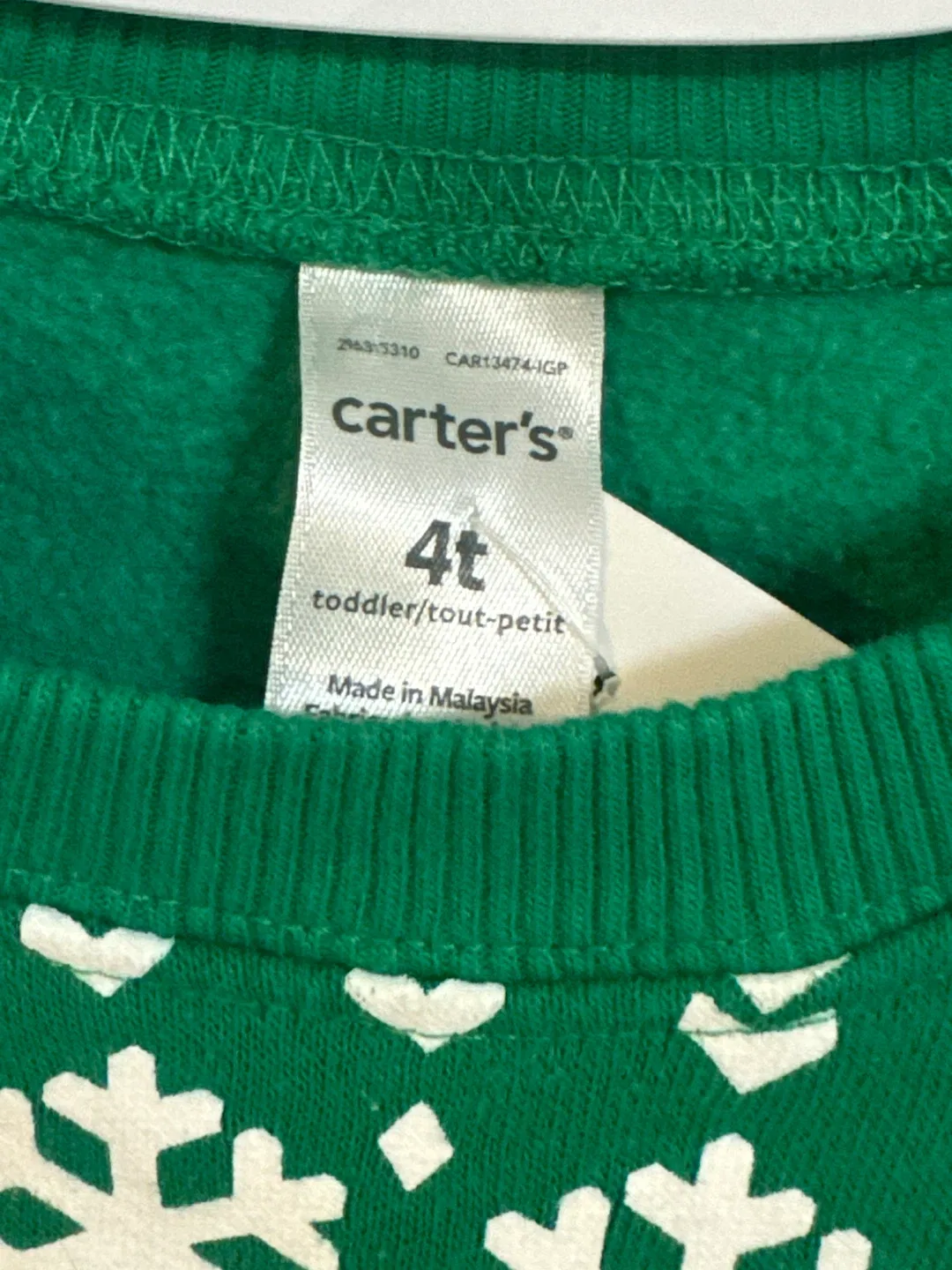 Carter's 4T Green Reindeer Christmas Sweater image indicator(2)