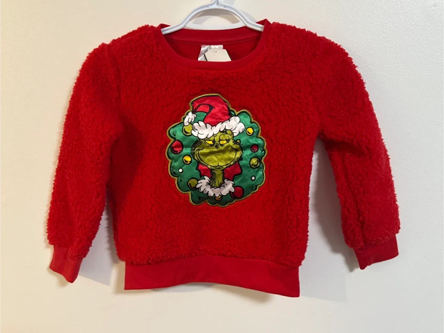 The Grinch Red Fleece Sweater - Size S/P (6) thumbnail