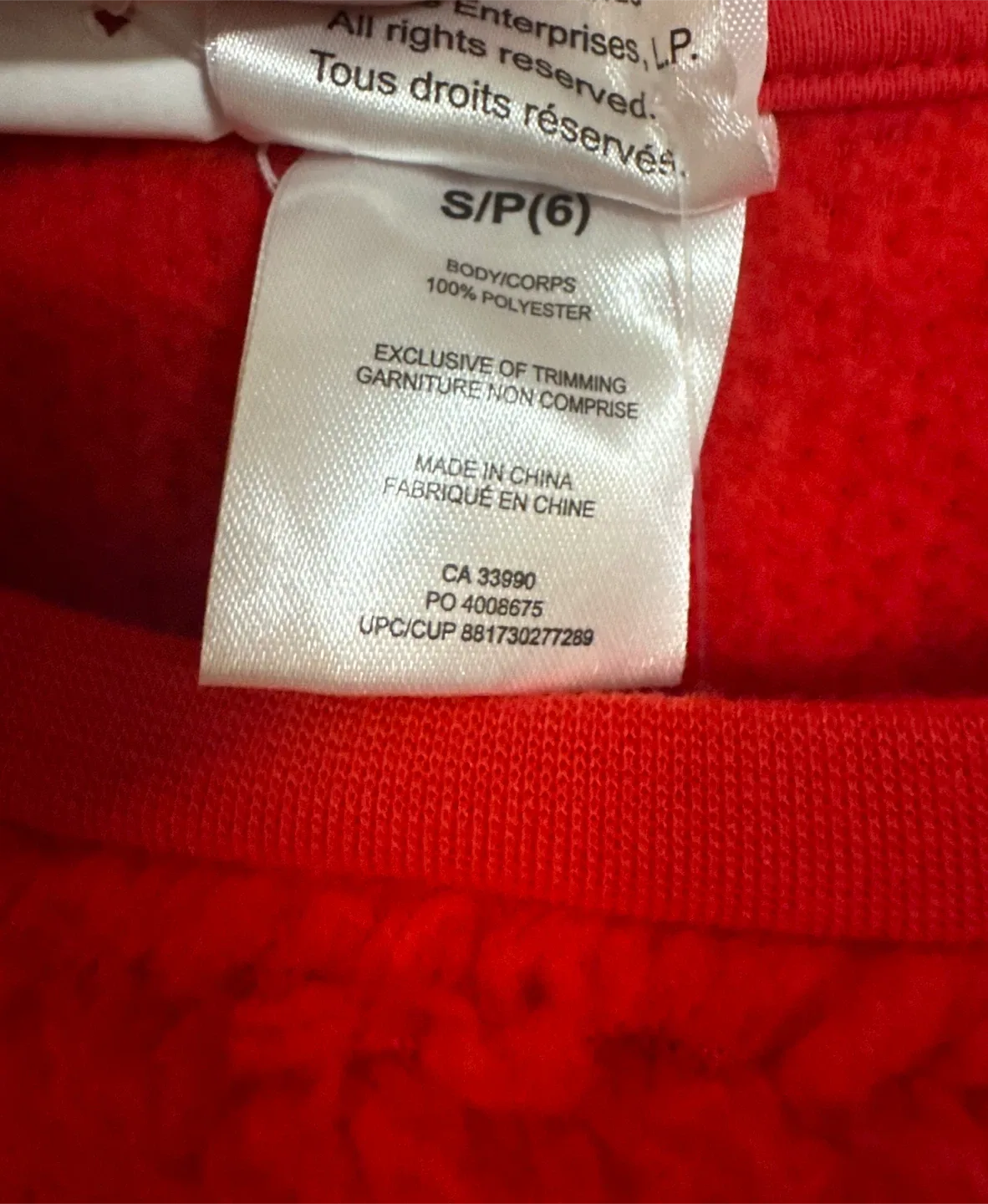 The Grinch Red Fleece Sweater - Size S/P (6) image indicator(3)