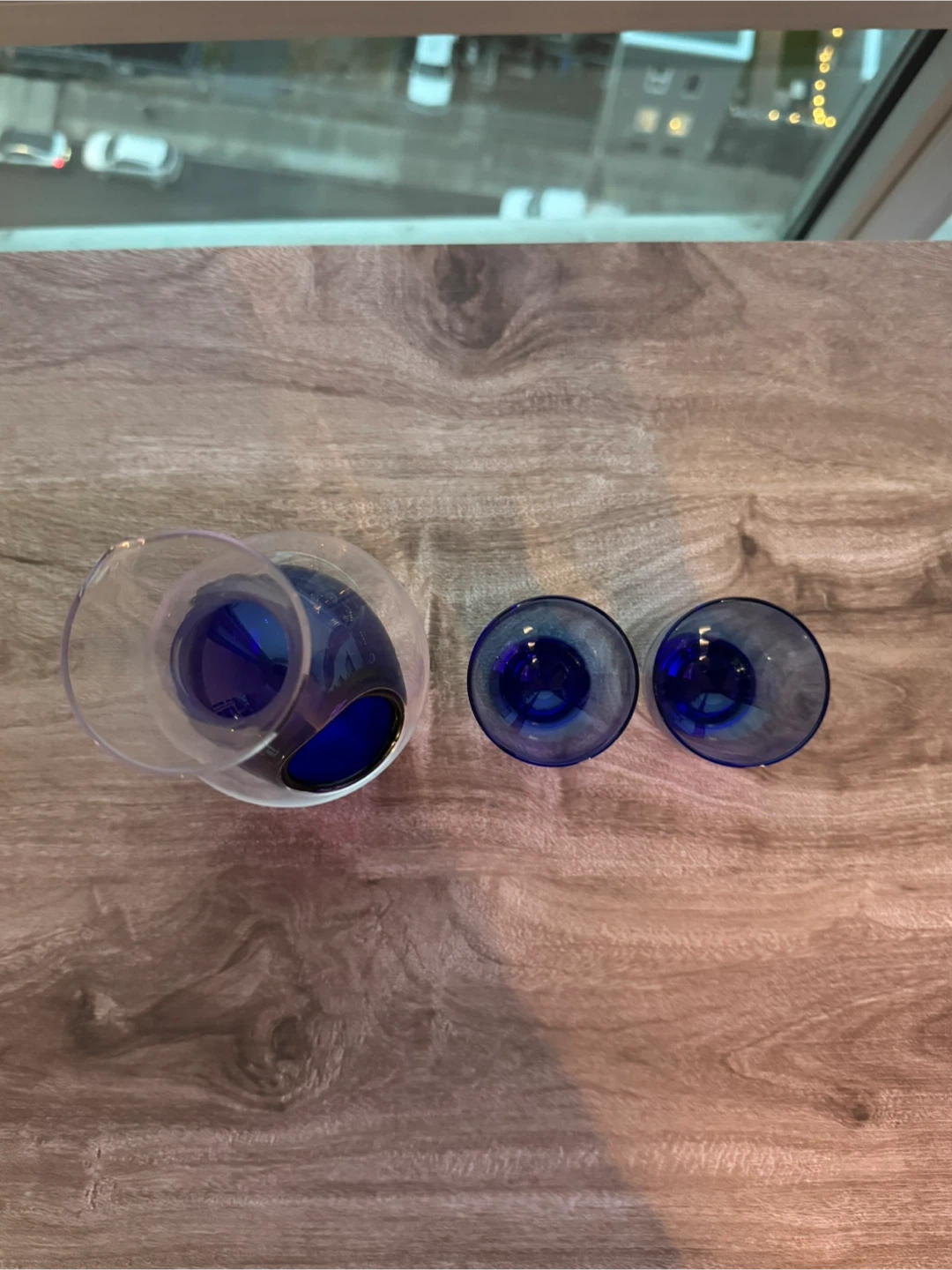 Blue Glass Sake Set with Carafe - photo 3