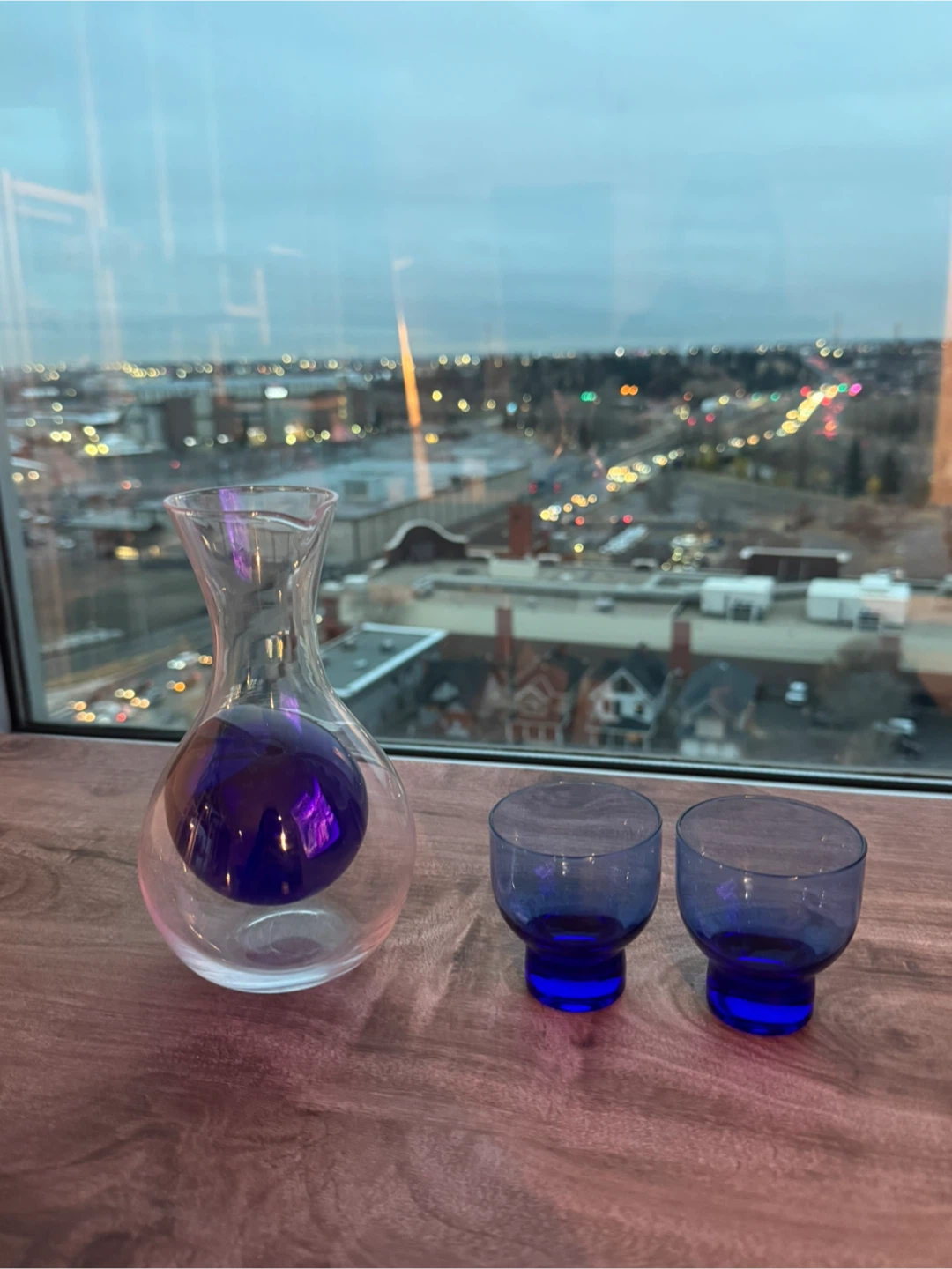 Blue Glass Sake Set with Carafe - photo 2