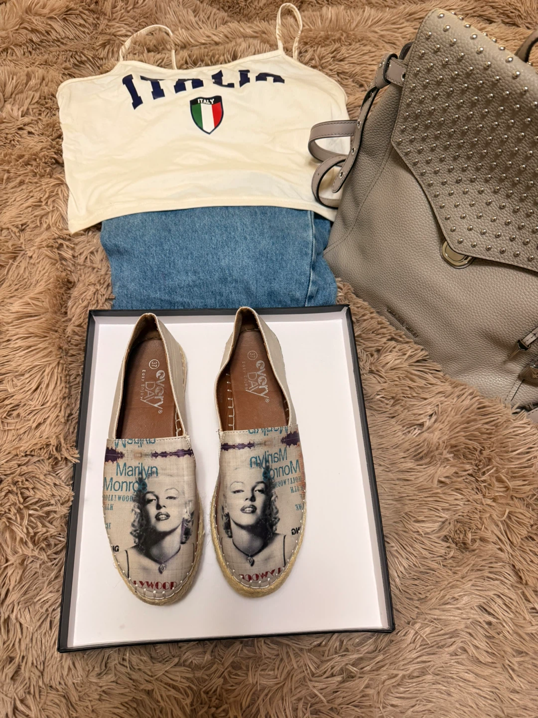 Espadrille Flats with Marilyn Monroe Print