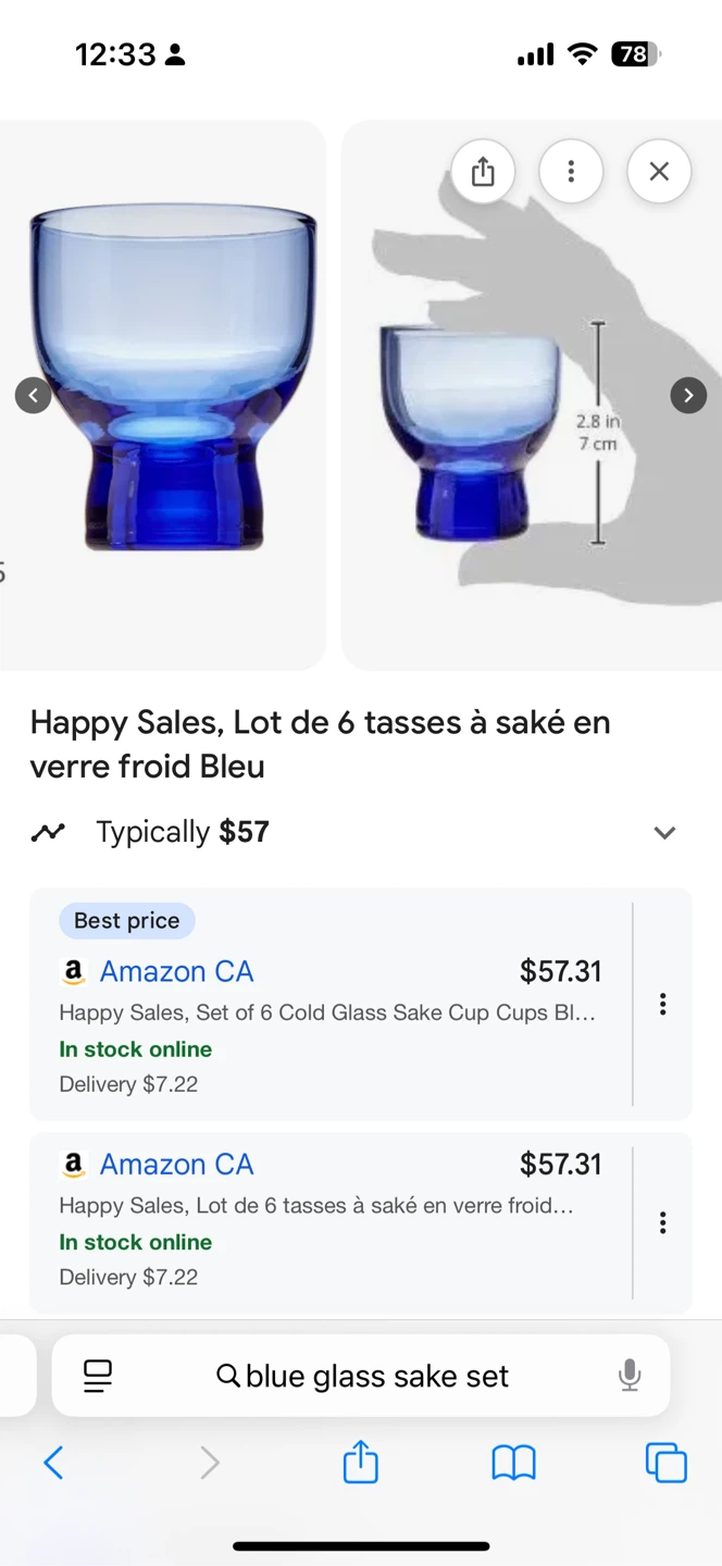Blue Glass Sake Set with Carafe - photo 4