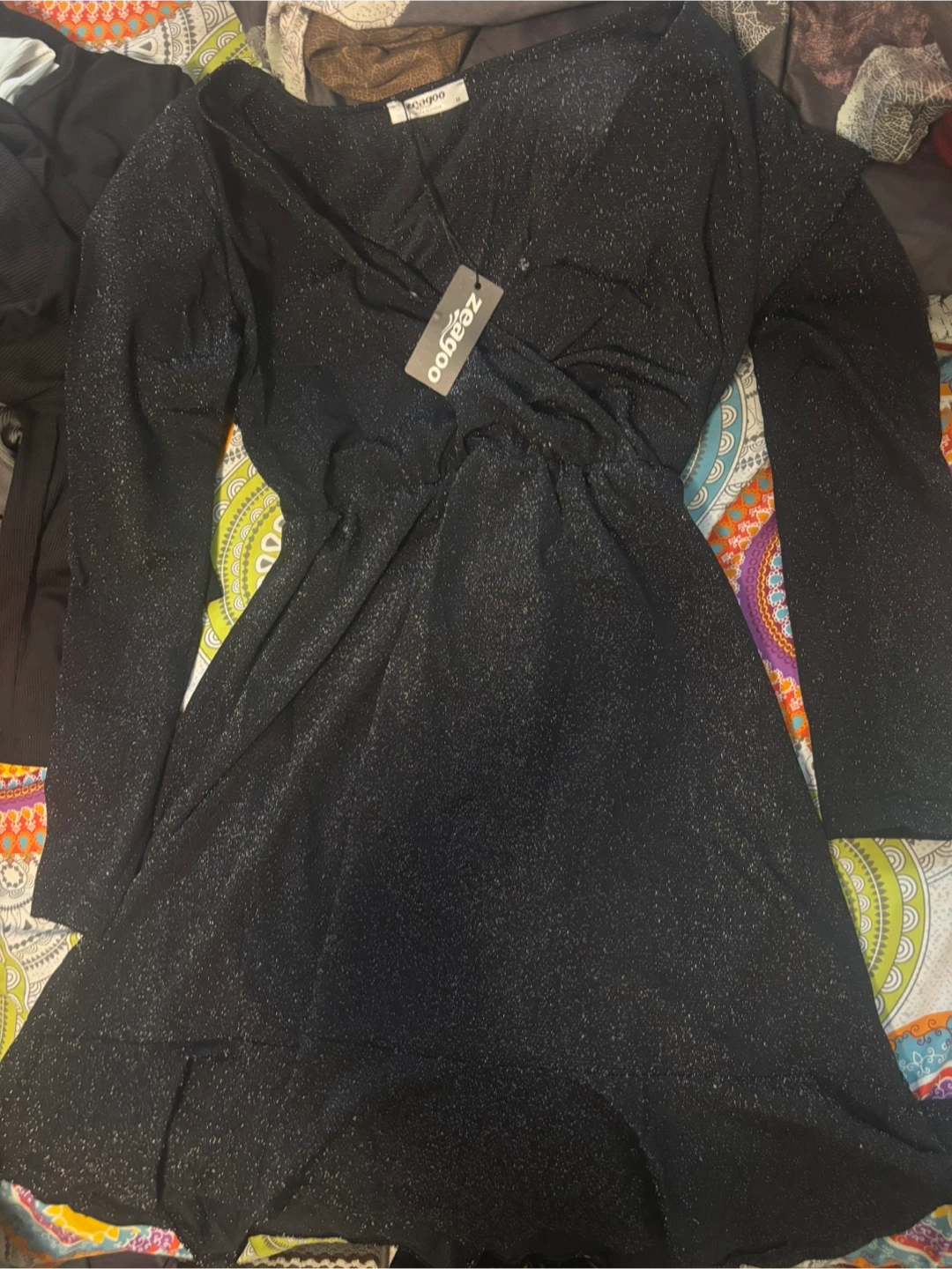Zeagoo Black Sparkly Dress - Size M