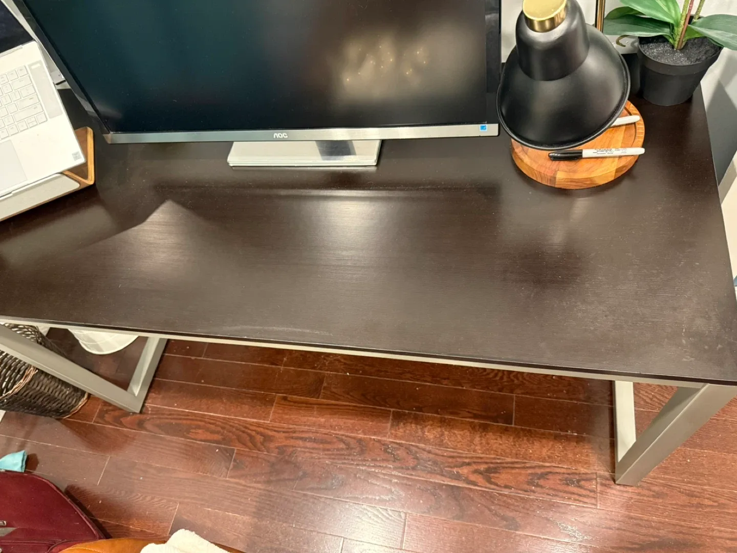 Dark Brown Desk with Metal Legs image indicator(3)