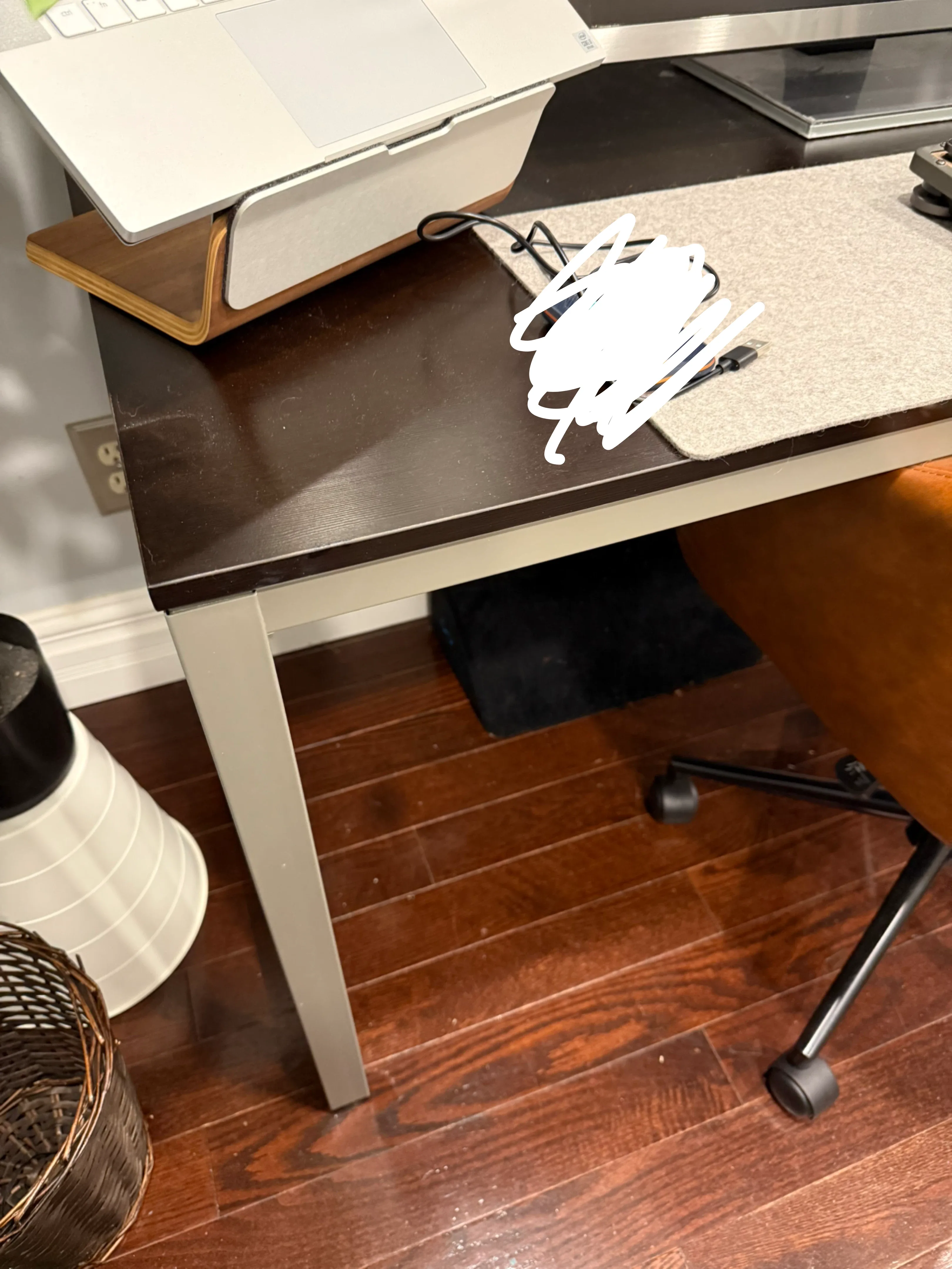 Dark Brown Desk with Metal Legs image indicator(2)