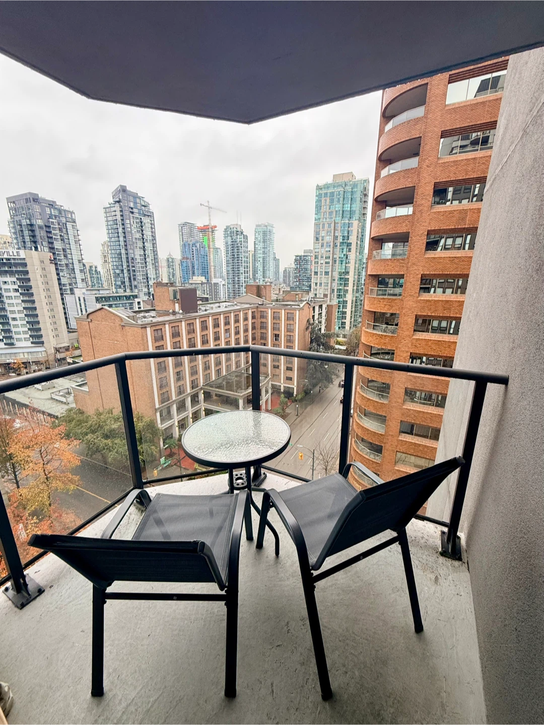 Patio Set: Round Glass Table & 2 Chairs