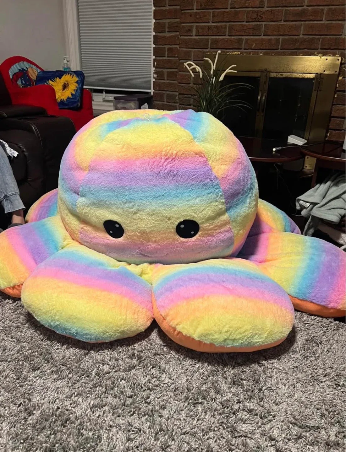 Rainbow Octopus Plushie - Large - WONDERLAND thumbnail