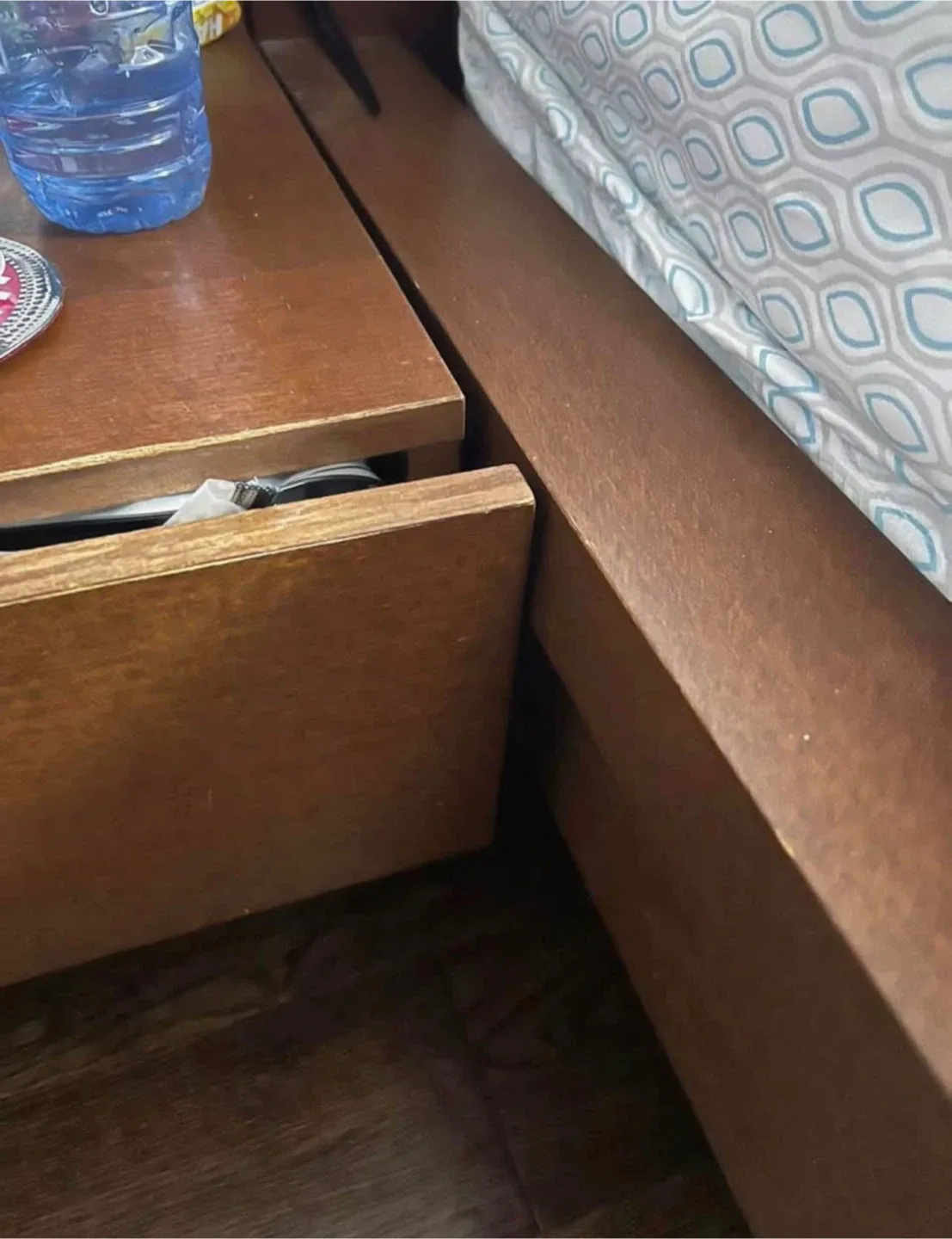 Queen Size Bed Frame with Attached Nightstands image indicator(4)