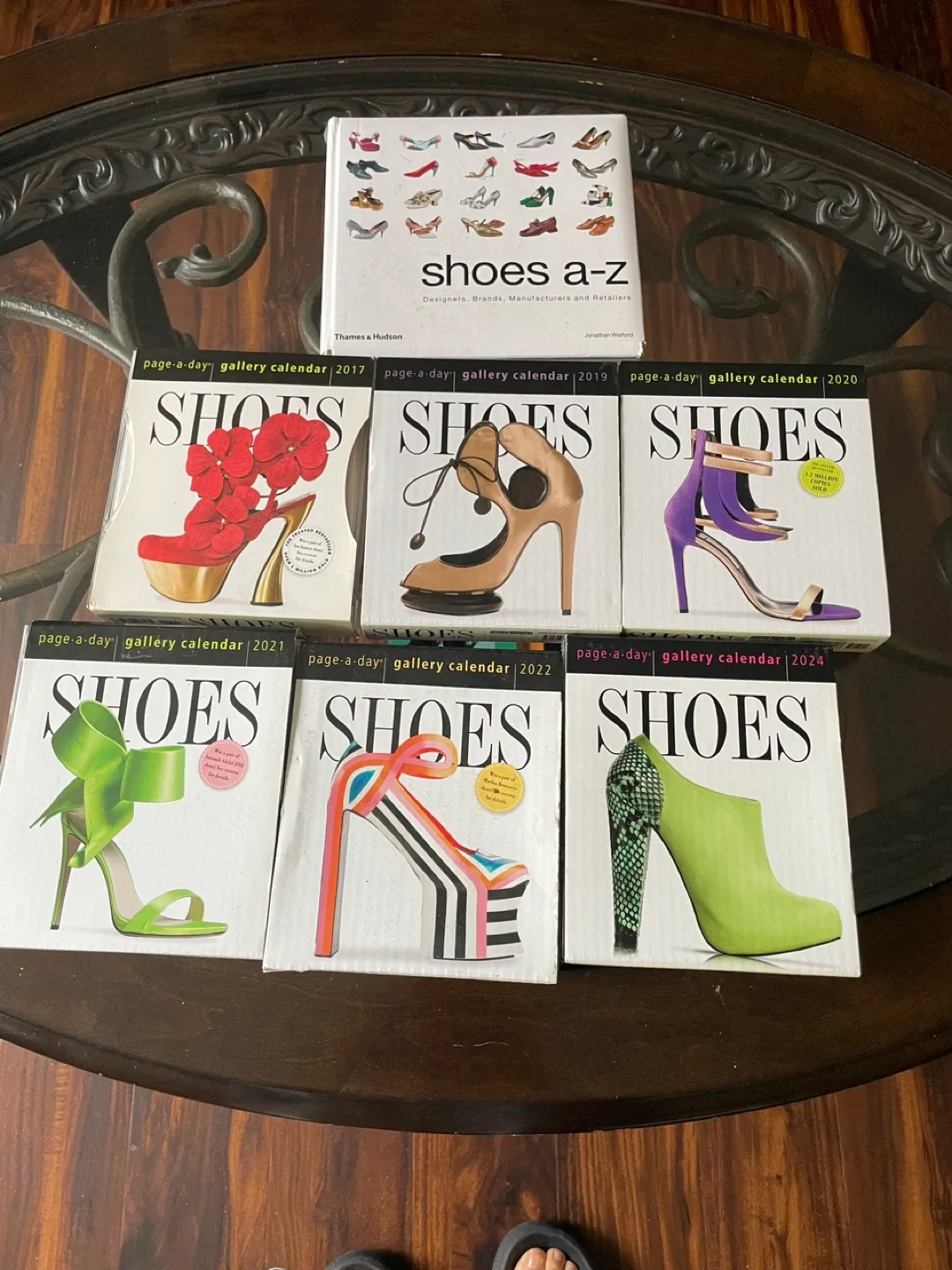 Old shoes calendars and a shoes book