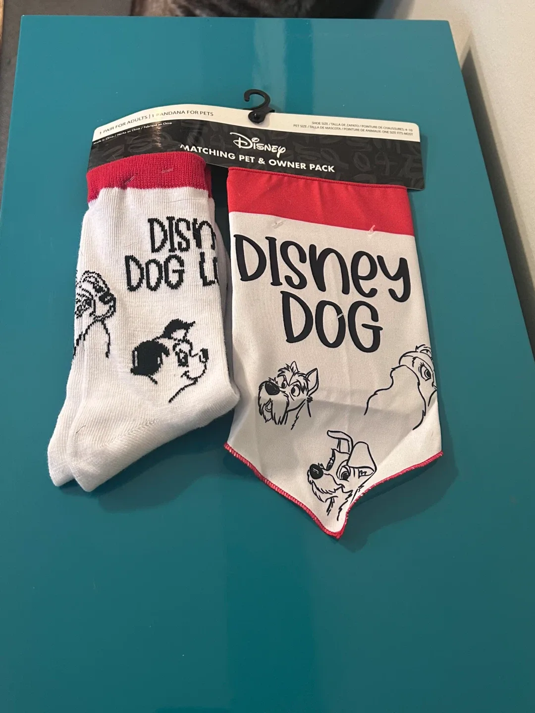 🐶 NEW Disney Matching Pet & Owner Set – Socks + Dog Bandana