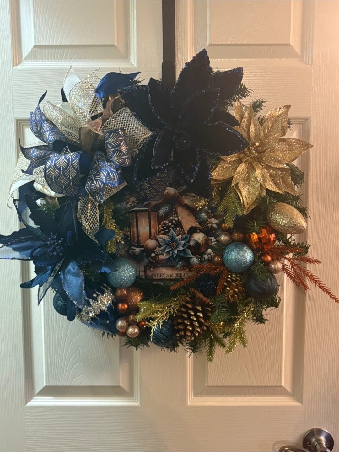 Christmas Wreath - Blue & Gold