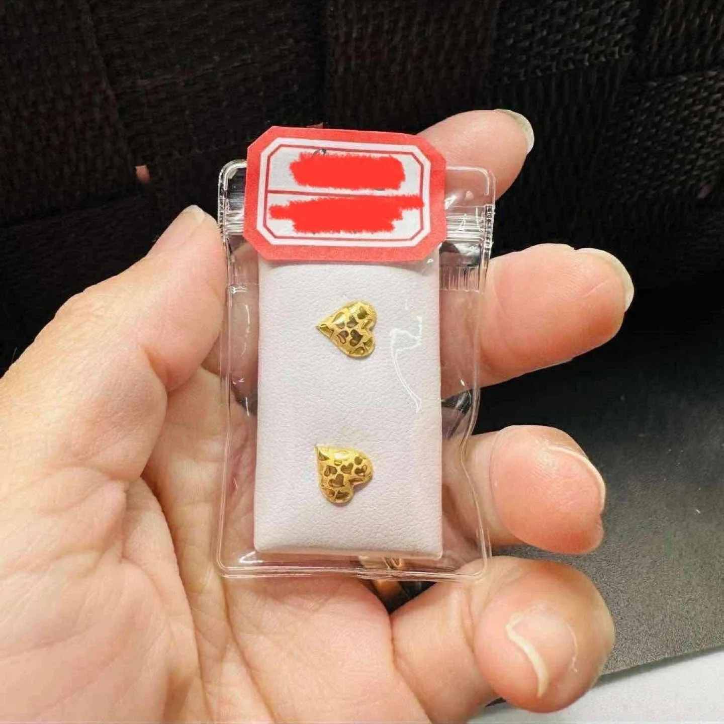 18K Gold Heart Screw Earrings