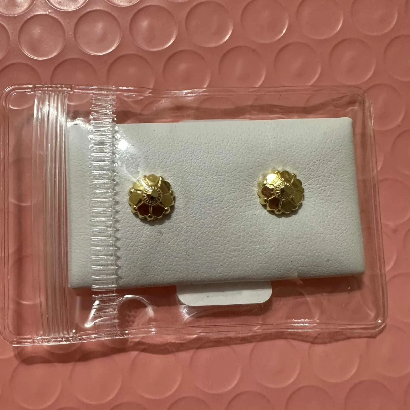 18K Gold Flower Screw  Earrings - New