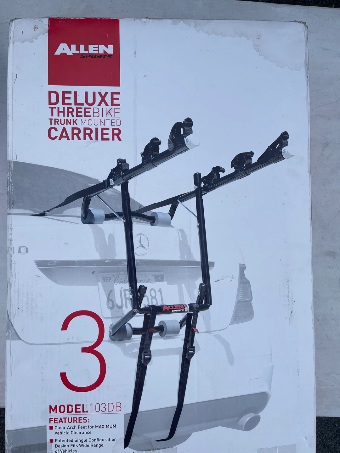 Allen Sports Deluxe 3-Bike Trunk Mounted Carrier - Model 103DB