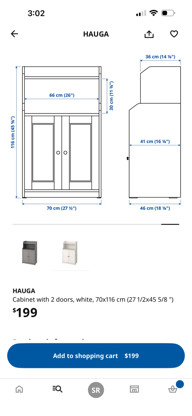 IKEA Hauga Cabinet with 2 Doors, White - photo 5