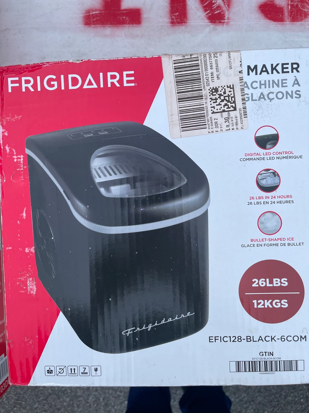 Frigidaire EFIC128-BLACK-6COM Ice Maker - 26lbs