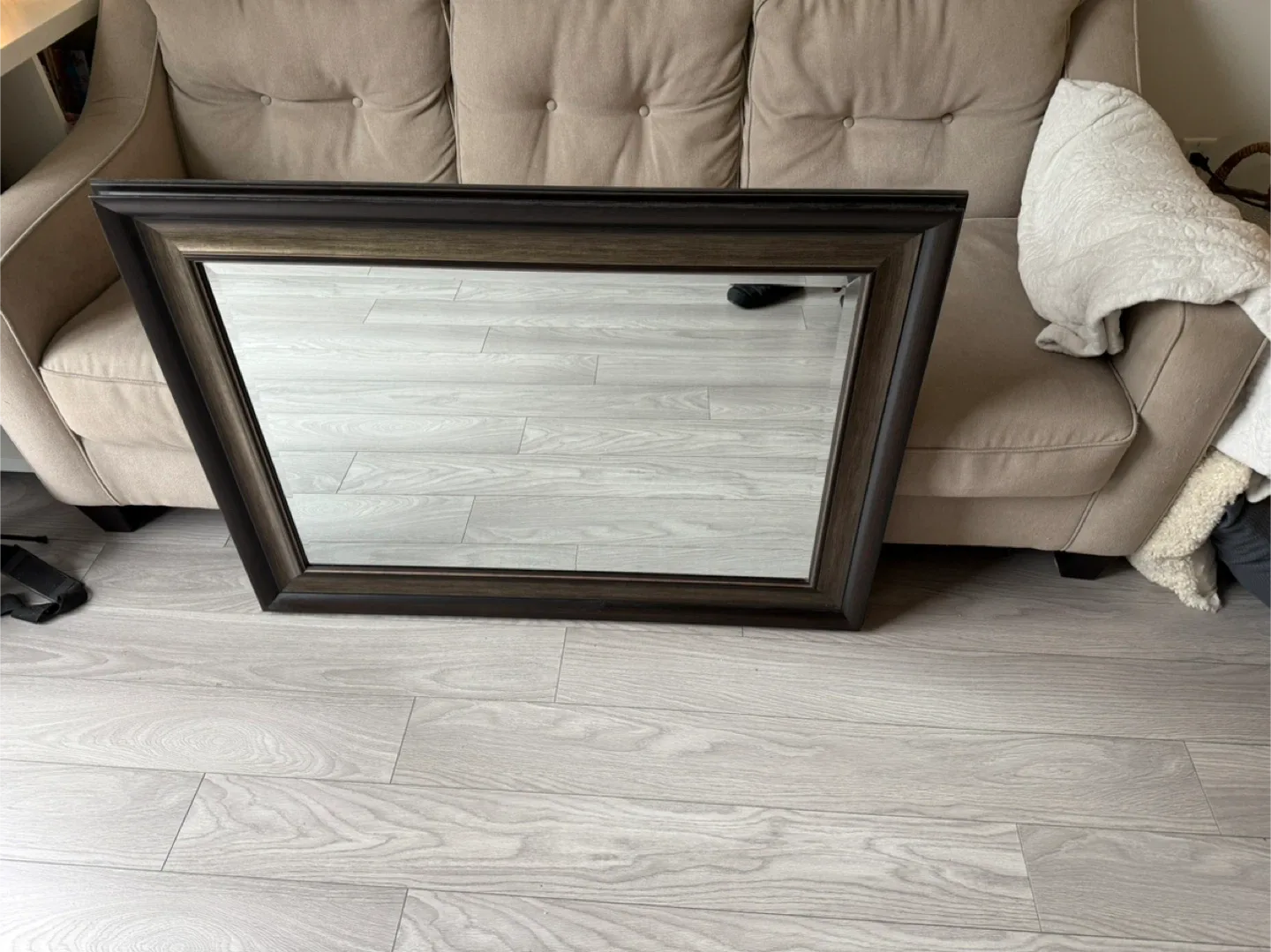 Framed Wall Mirror - Brown Finish image indicator(3)