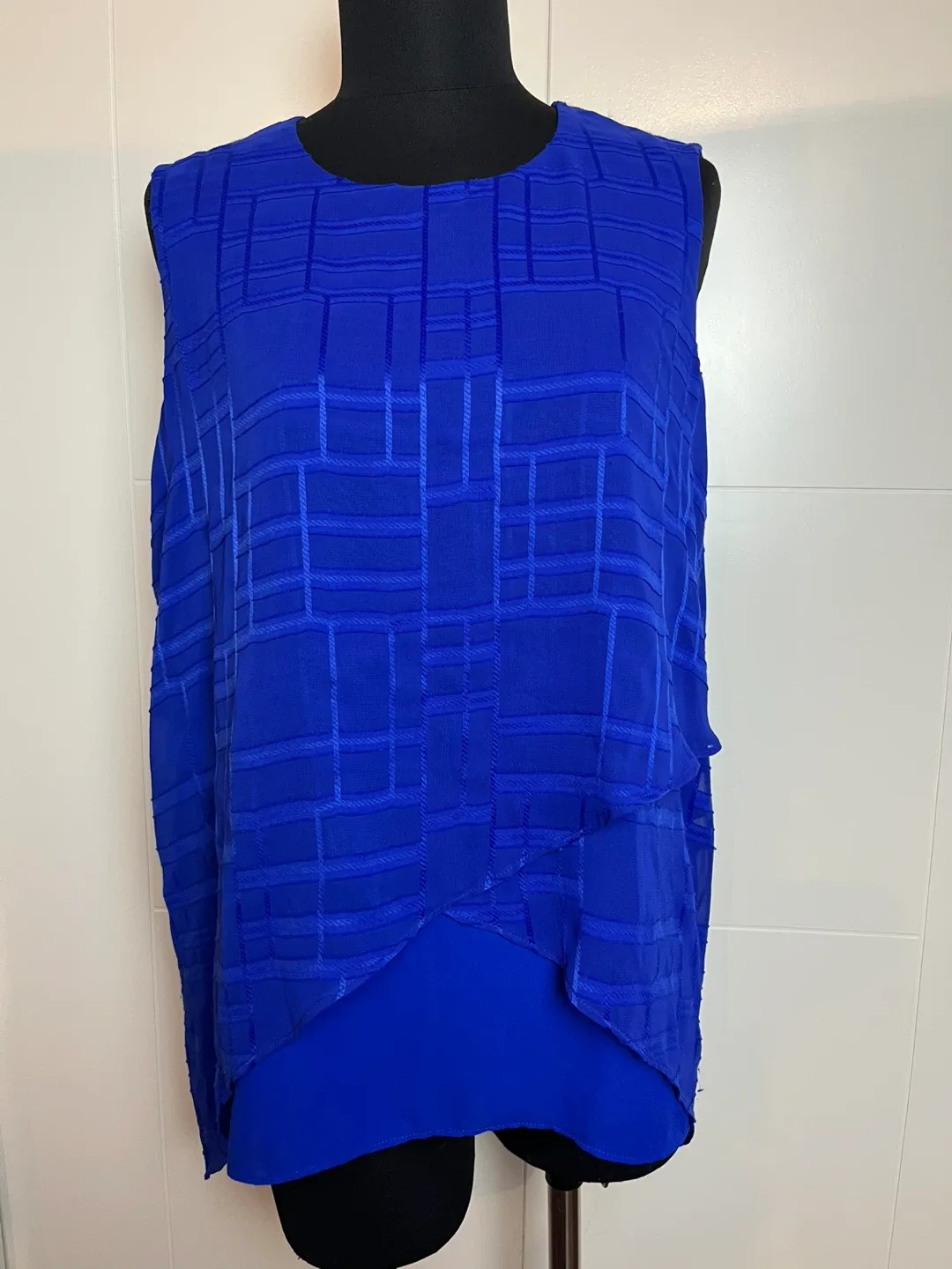 Chaus New York Blue Sleeveless Top