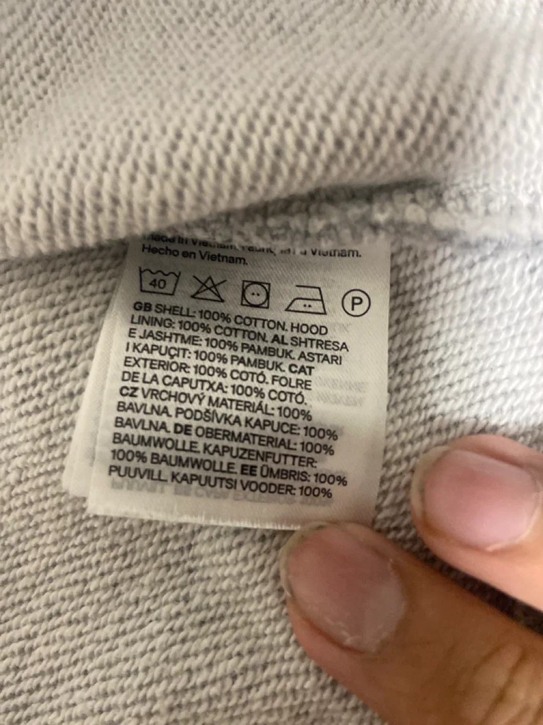 H&M Grey Loose Fit Zip-Up Hoodie - Size L image indicator(3)