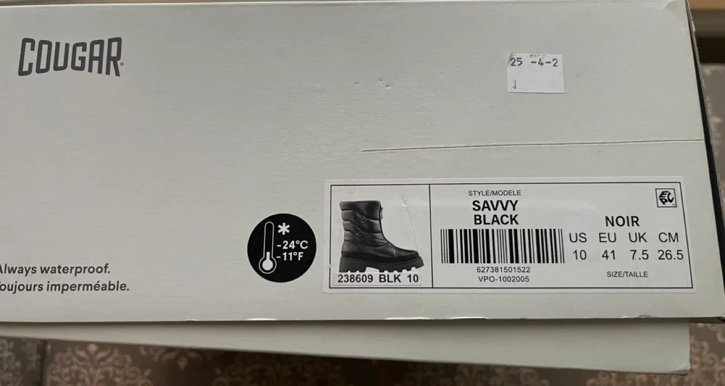 New Cougar Black Waterproof Winter Boots image indicator(6)