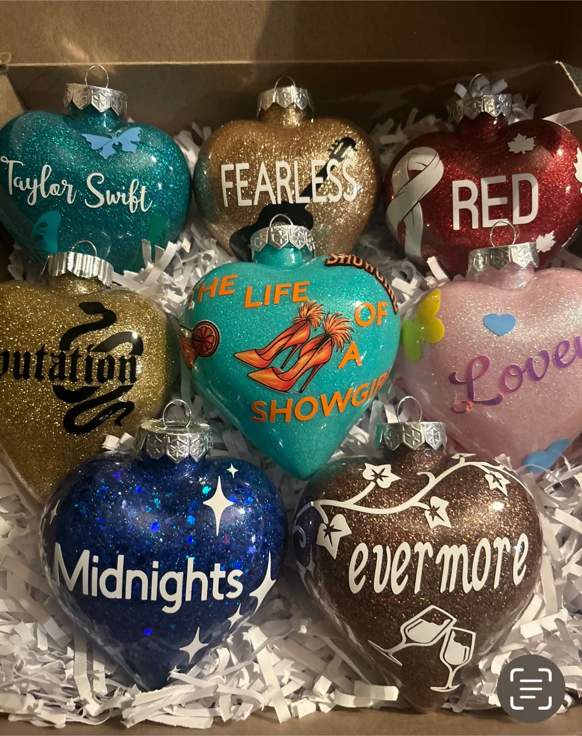 Taylor Swift Album Inspired Heart Ornaments image indicator(2)
