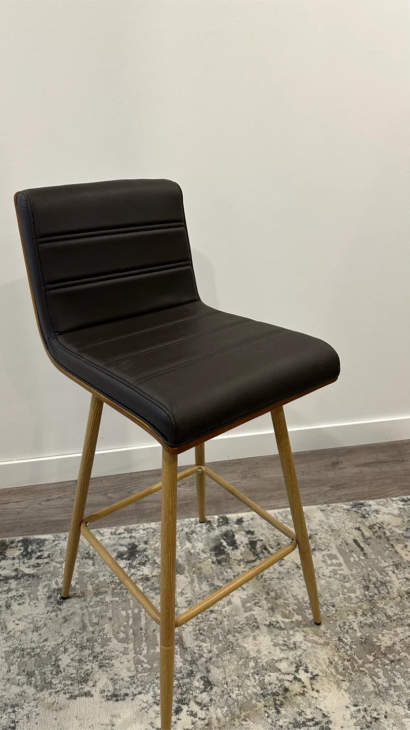 Dark Brown Faux Leather Stools