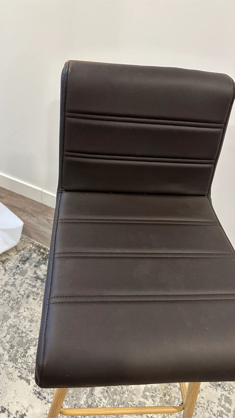 Dark Brown Faux Leather Stools - photo 2