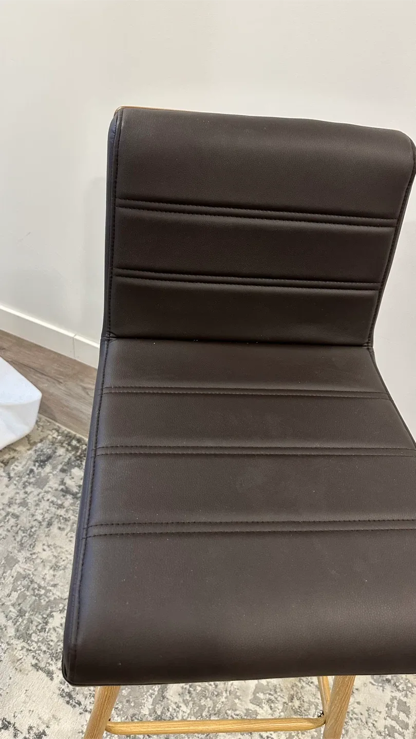 Dark Brown Faux Leather Stools image indicator(2)