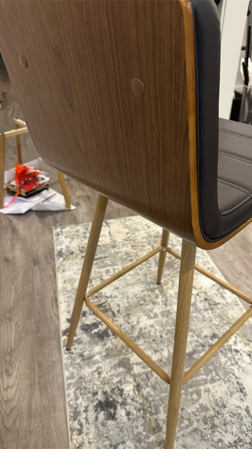 Dark Brown Faux Leather Stools - photo 3