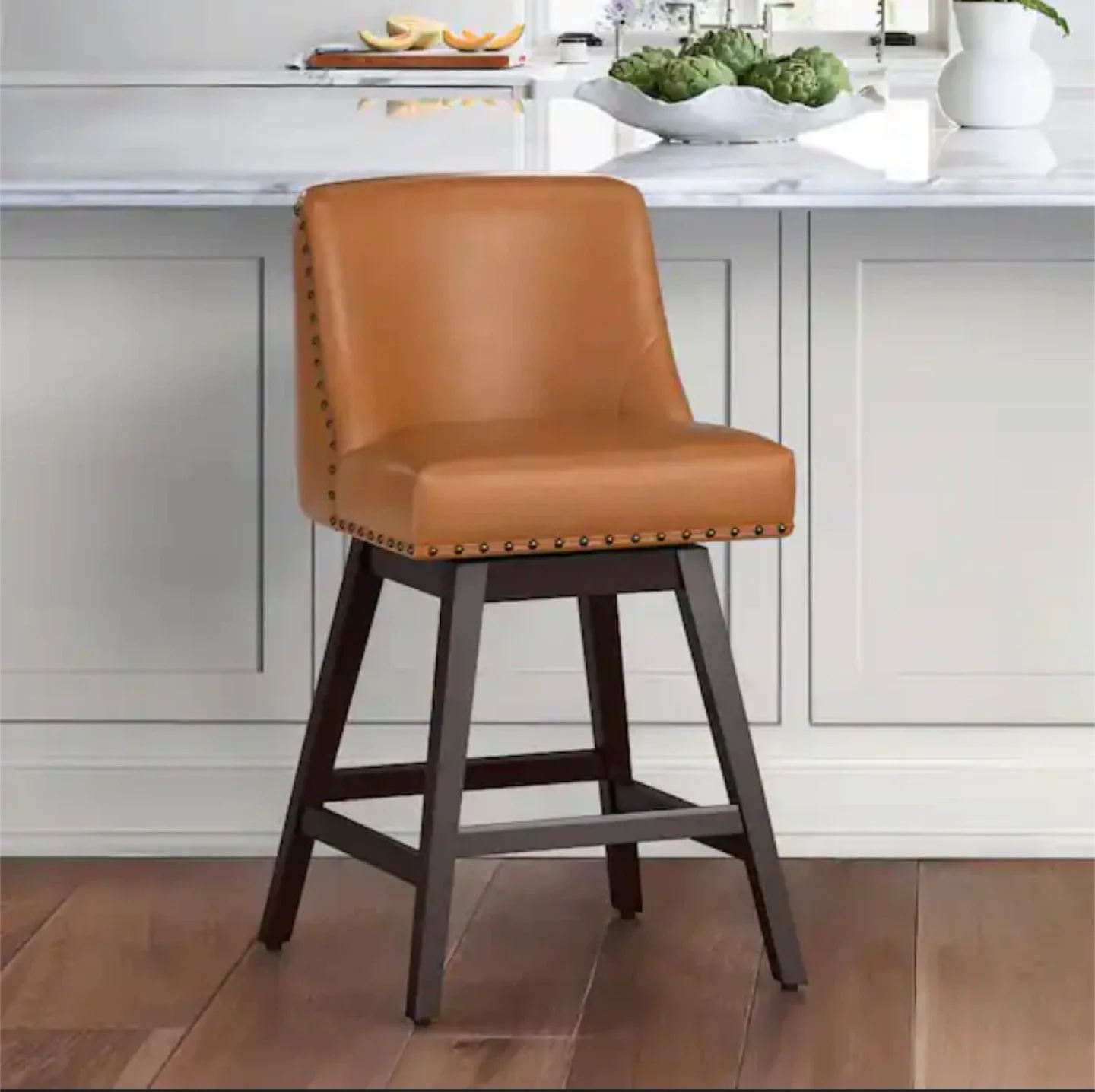 Yellowish-Brown Swivel Bar Stool image indicator(3)
