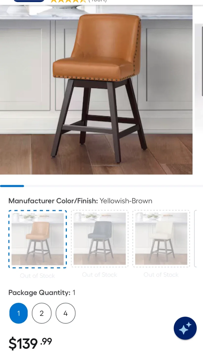Yellowish-Brown Swivel Bar Stool image indicator(5)