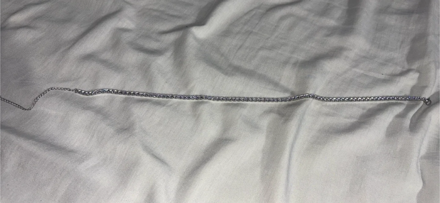 Sparkly CZ Tennis Necklace — Silver-Tone, Brand New In Box! image indicator(5)