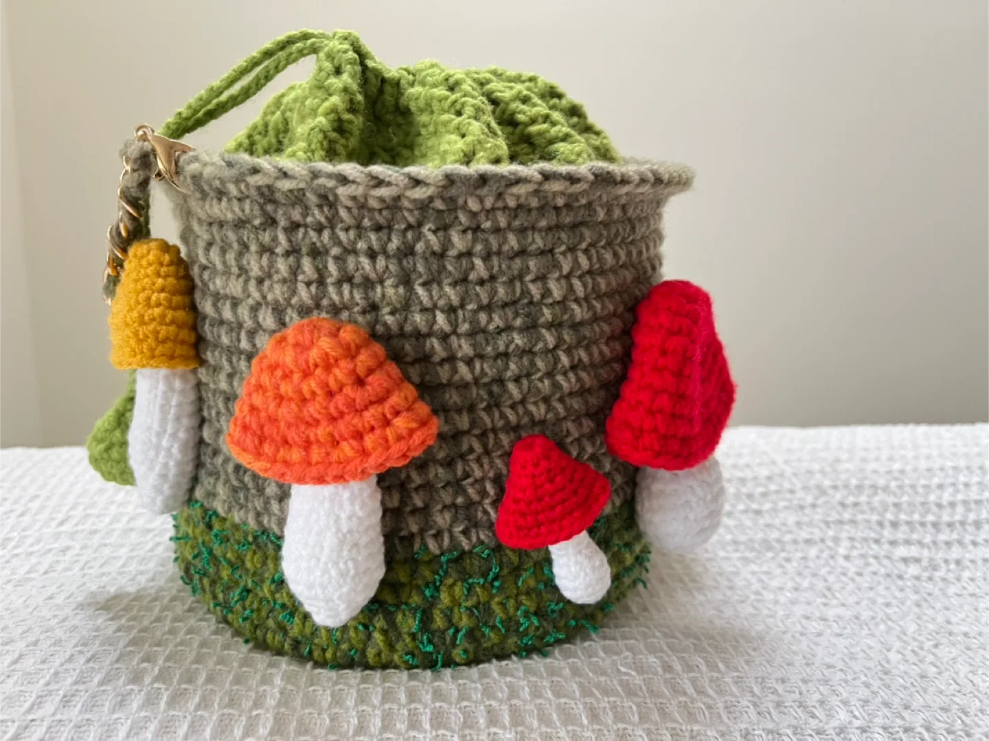 Crochet Mushroom Bucket Bag