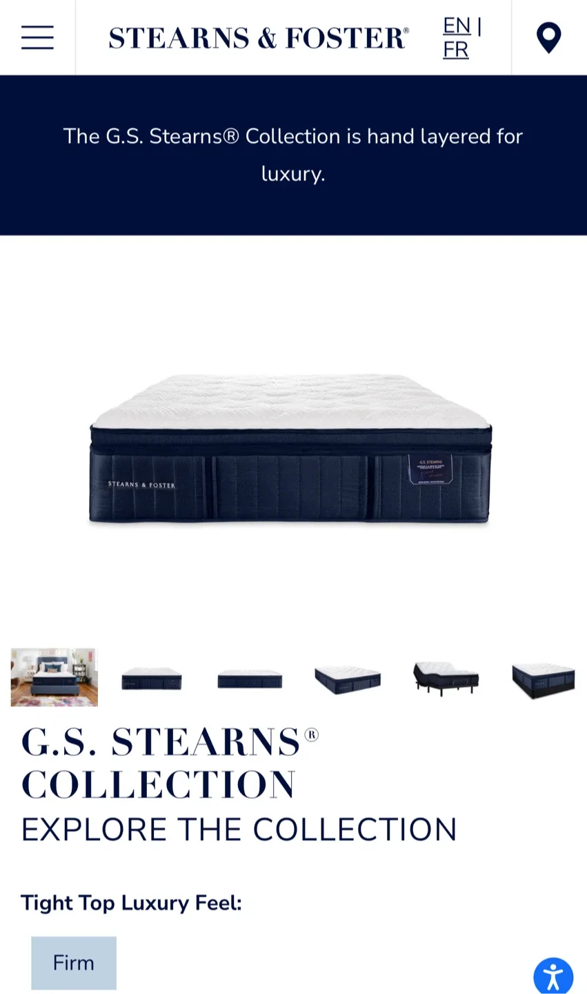 Pillow Top Stearns & Foster Pavillion  Queen Mattress thumbnail