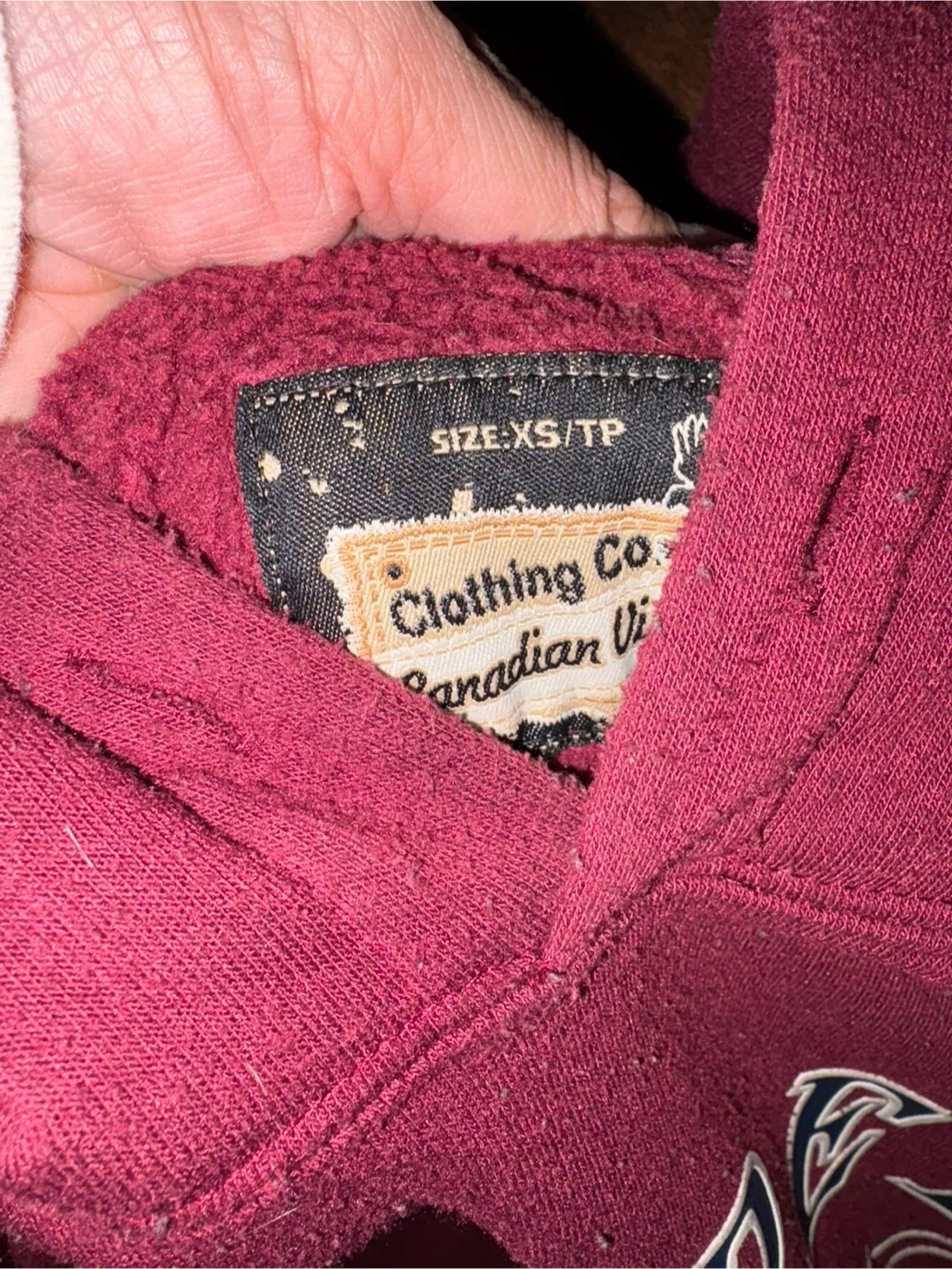 Clothing Co Canadian Vtg Jasper Hoodie XS image indicator(2)