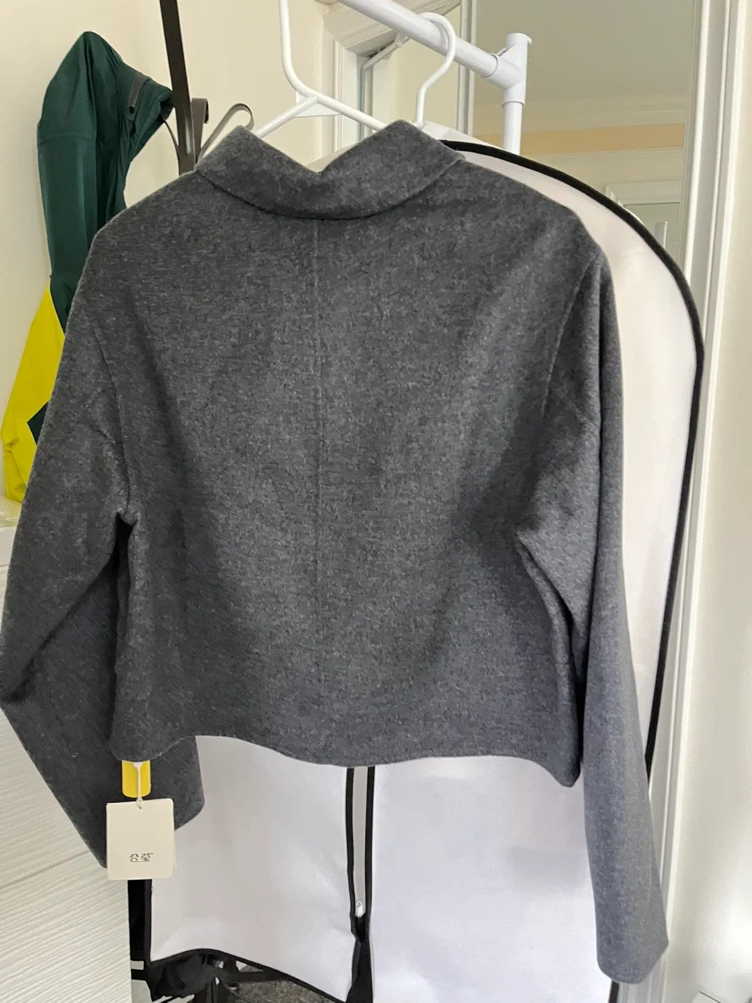 Grey Wool Blend Cropped Jacket image indicator(3)