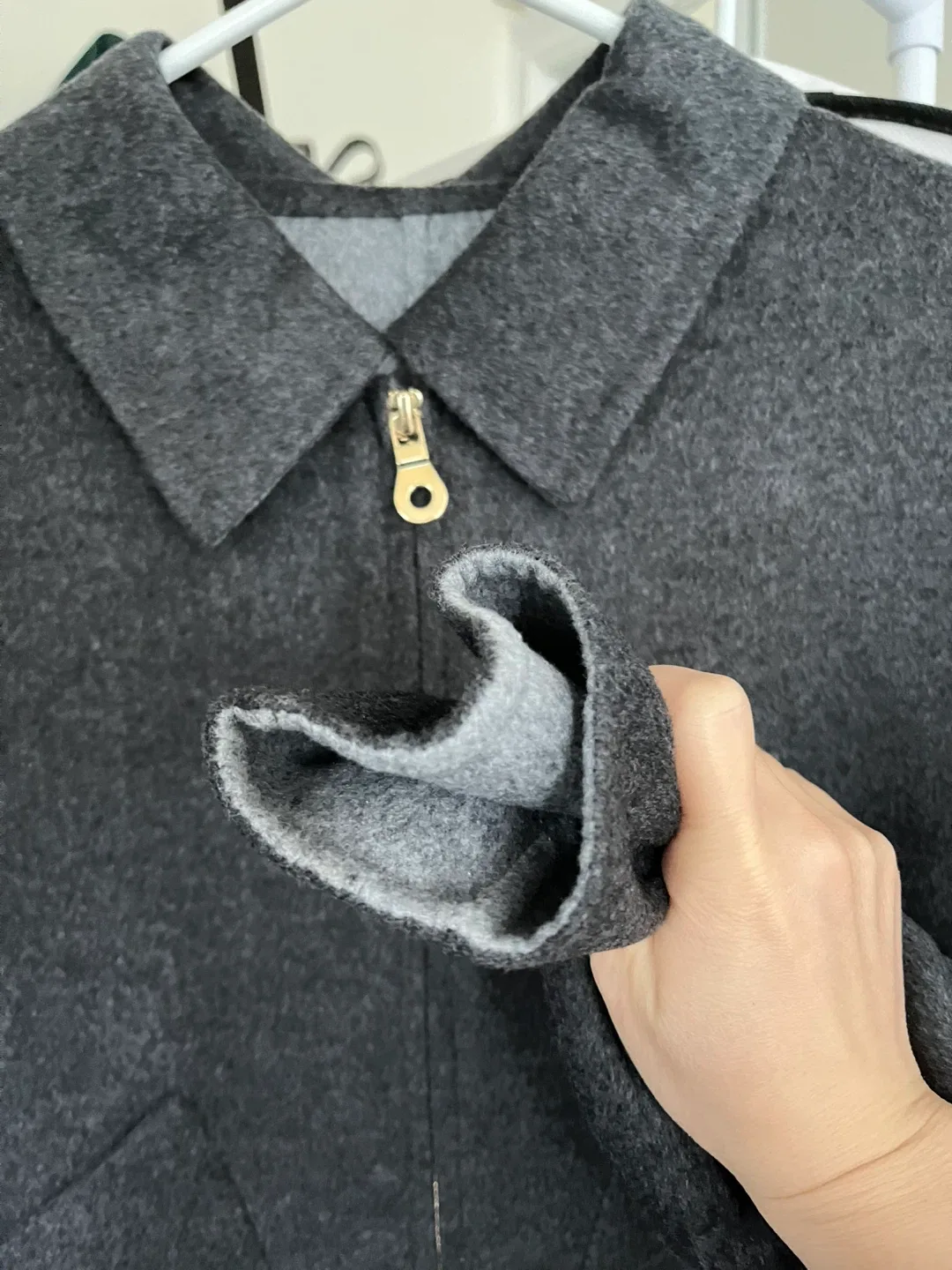 Grey Wool Blend Cropped Jacket image indicator(5)