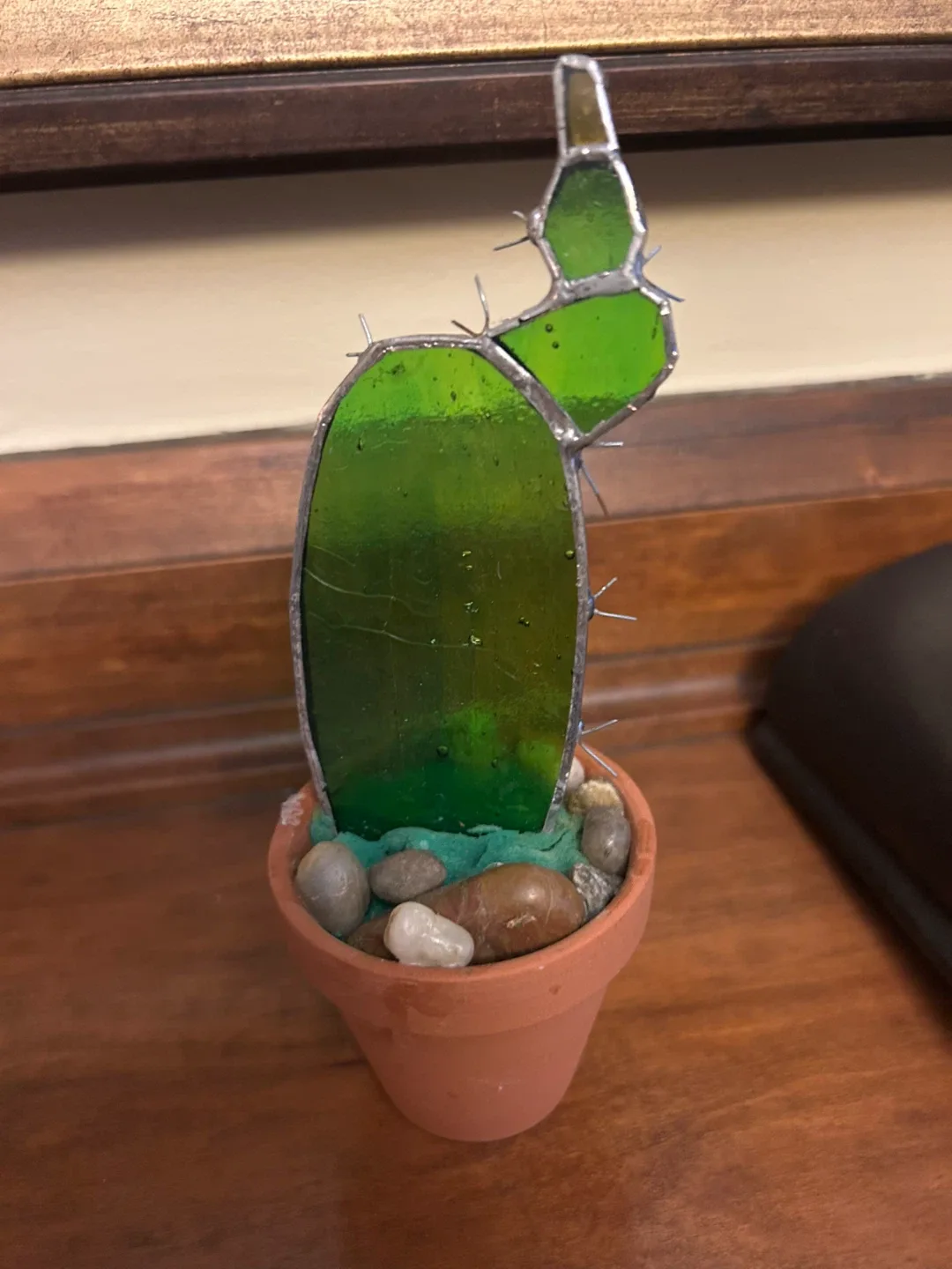 $3 Small cactus succulent stained glass pot plant Knick knack thumbnail