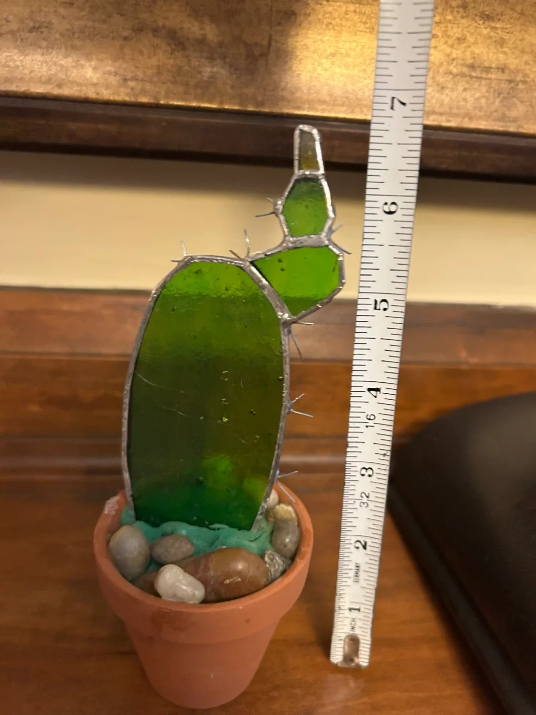 $3 Small cactus succulent stained glass pot plant Knick knack image indicator(2)