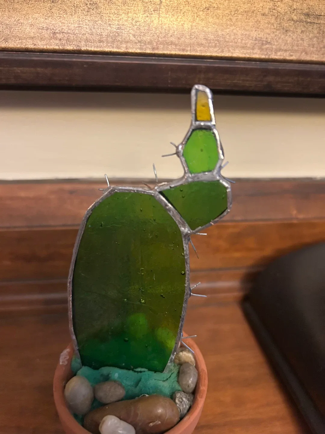 $3 Small cactus succulent stained glass pot plant Knick knack image indicator(4)