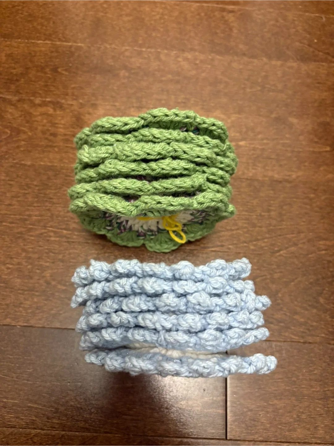 Handmade Crochet Coasters, Green & Blue image indicator(2)